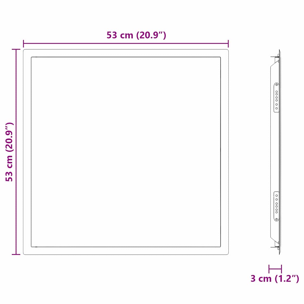 vidaXL Access Panel White 53 x 53 x 3 cm Steel
