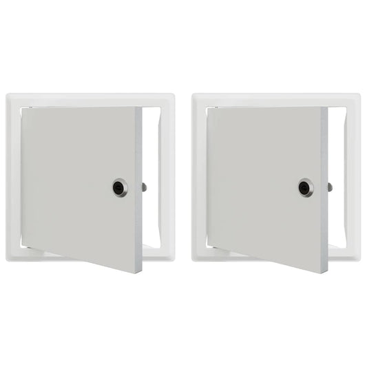 vidaXL Access Panel 2 pcs White 23 x 23 x 3 cm Steel