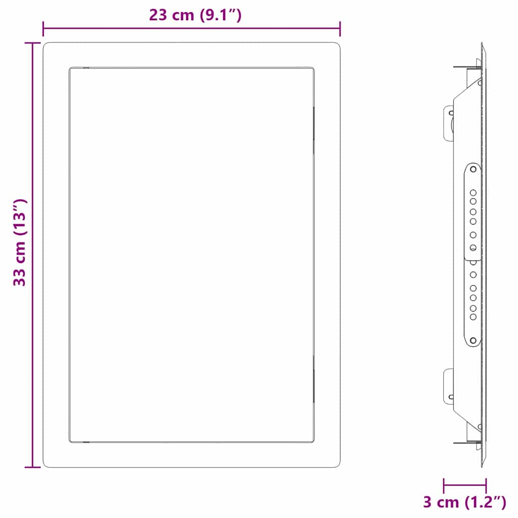 vidaXL Access Panel White 33 x 23 x 3 cm Steel