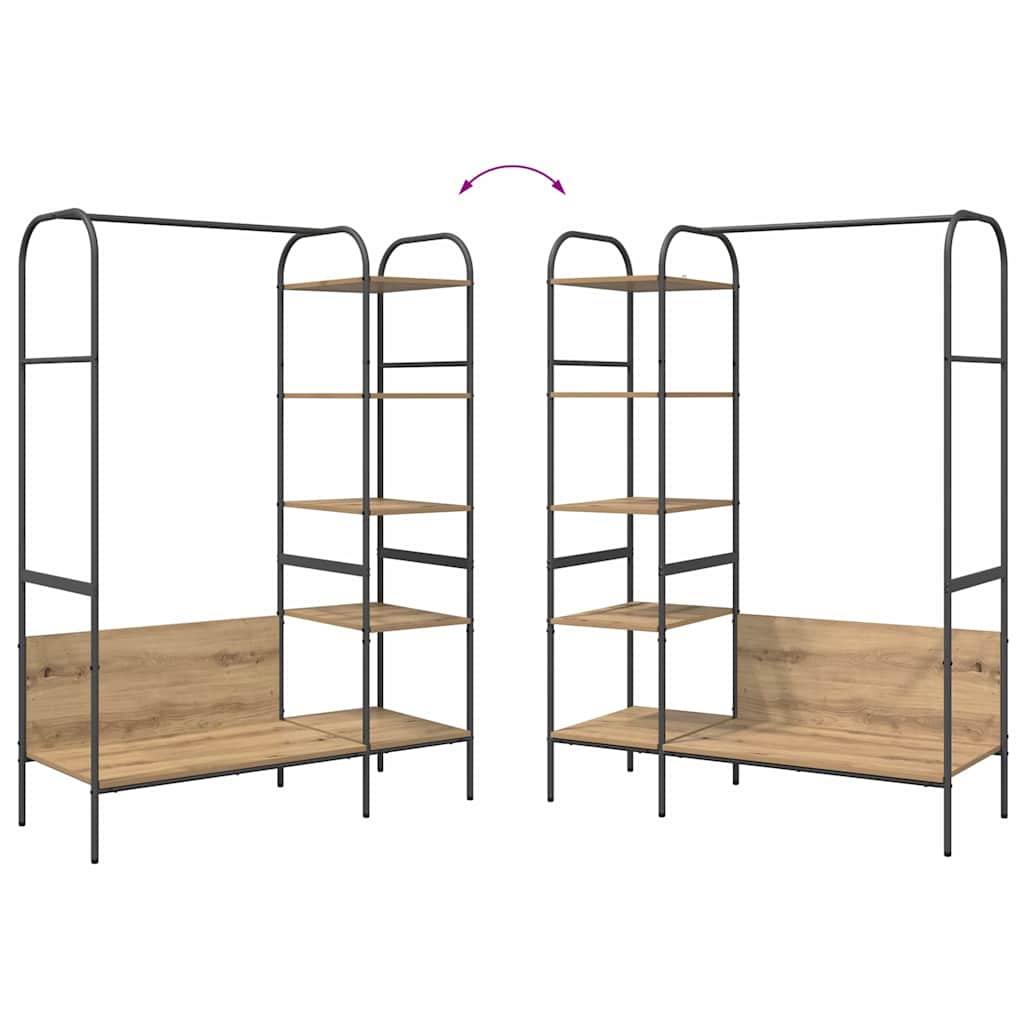 vidaXL Clothes Rack Beige 120 x 44 x 160 cm Engineered Wood