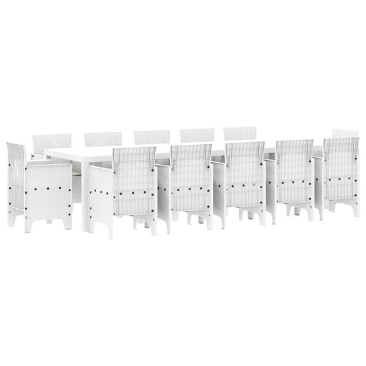 vidaXL Garden Dining Set 13 pcs White and Light grey