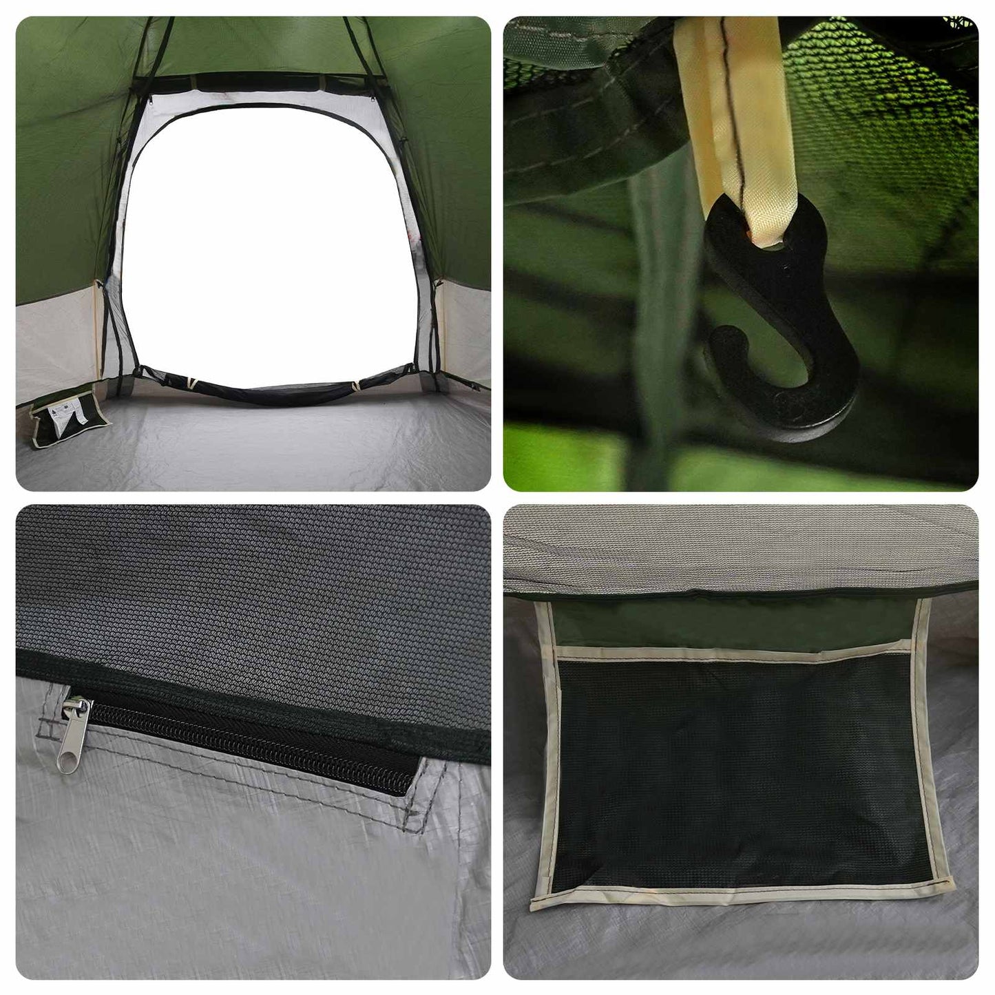vidaXL Instant Tent with Rainfly 4-Person Quick-Release Green