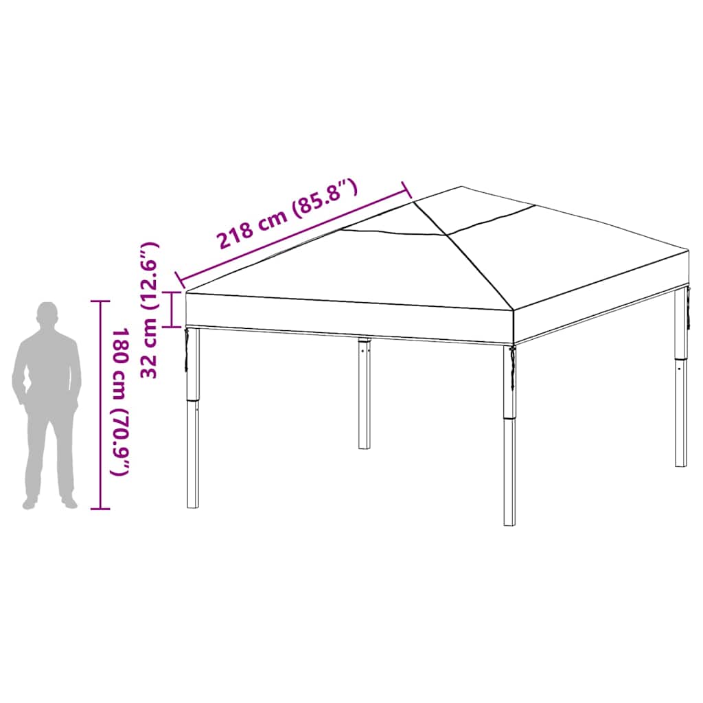 vidaXL Gazebo Cover Replacement Transparent 400 x 300 x 32 cm PVC