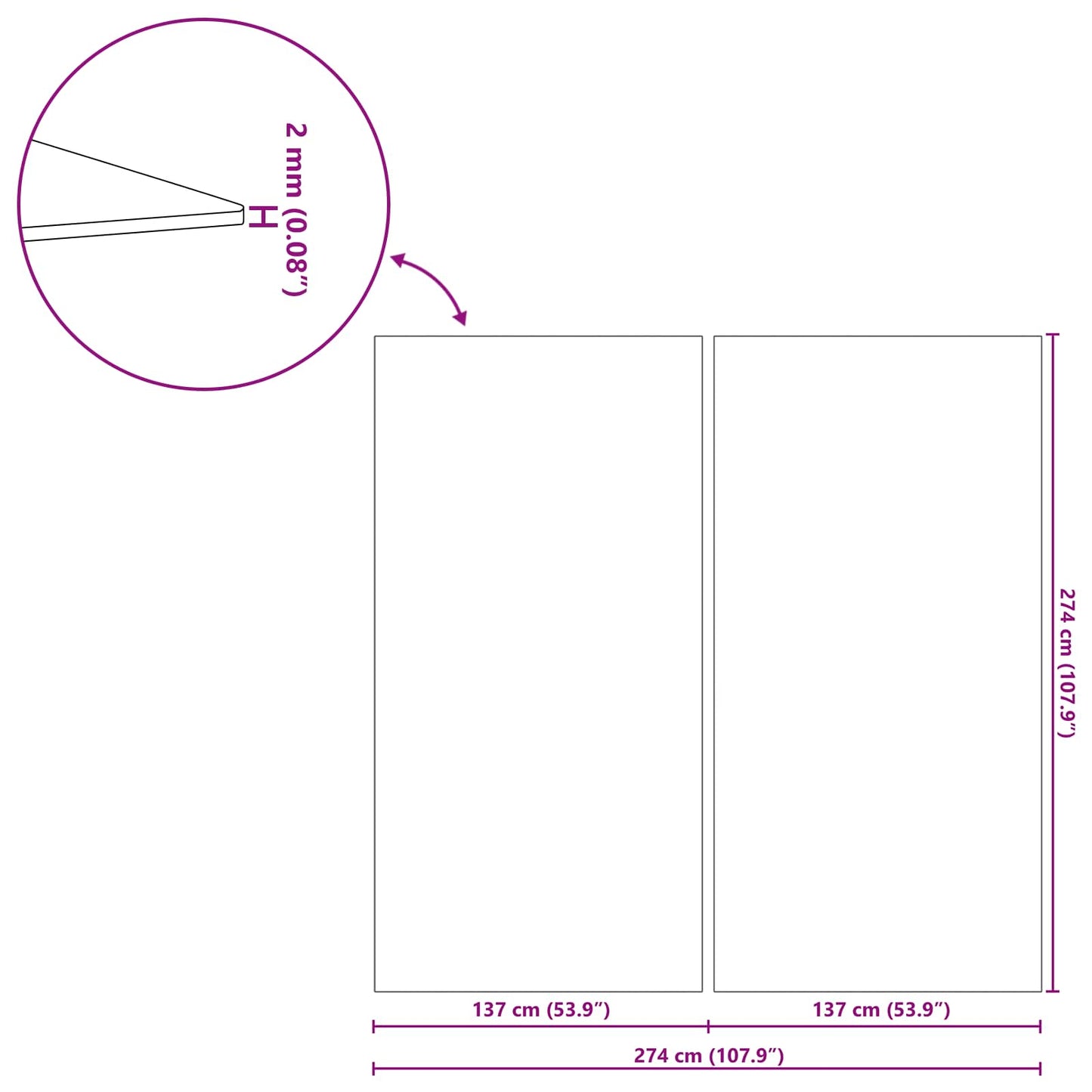 vidaXL Pool Ground Sheet 274 x 274 x 0.1 cm Non-woven Fabric