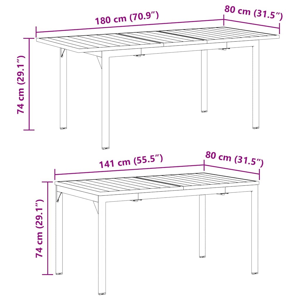 vidaXL Garden Dining Set 7 pcs Anthracite Powder-coated Steel