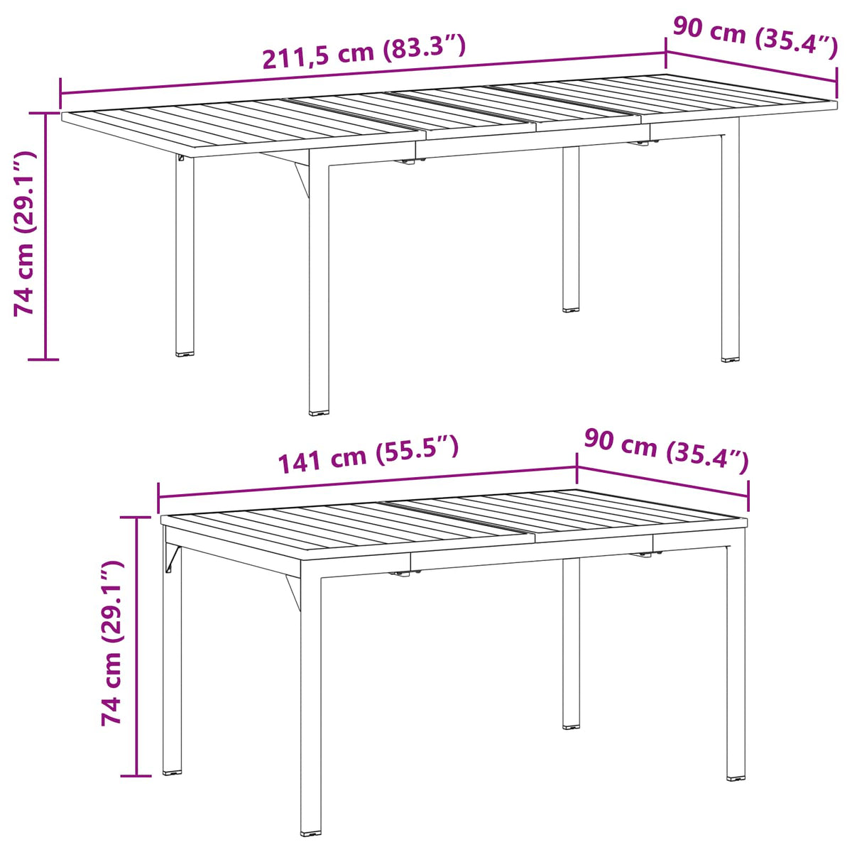 vidaXL Garden Dining Set 11 pcs Anthracite Powder-coated Steel