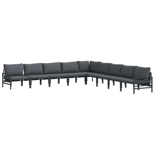 vidaXL Garden Sofa Set 9 pcs Anthracite Steel
