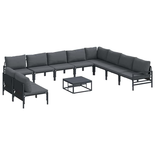 vidaXL Garden Sofa Set 11 pcs Anthracite Steel