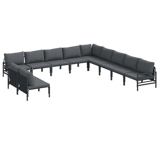 vidaXL Garden Sofa Set 11 pcs Anthracite Steel