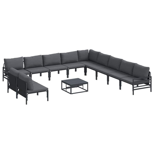 vidaXL Garden Sofa Set 12 pcs Anthracite Steel