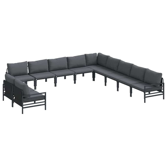 vidaXL Garden Sofa Set 11 pcs Anthracite Steel