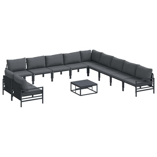 vidaXL Garden Sofa Set 12 pcs Anthracite Steel
