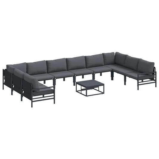 vidaXL Garden Sofa Set 11 pcs Anthracite Steel