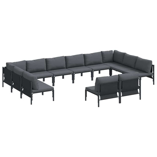 vidaXL Garden Sofa Set 12 pcs Anthracite Steel