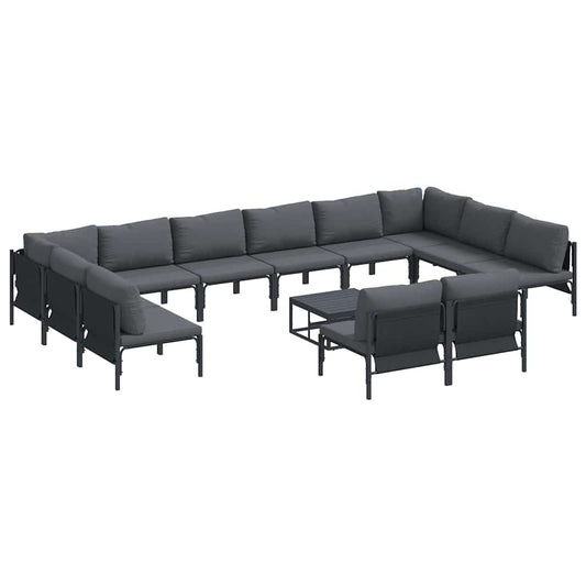 vidaXL Garden Sofa Set 13 pcs Anthracite Steel
