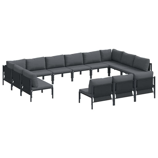 vidaXL Garden Sofa Set 13 pcs Anthracite Steel