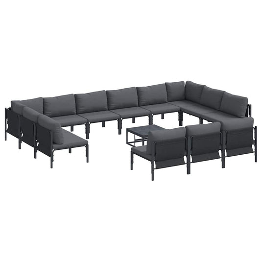 vidaXL Garden Sofa Set 14 pcs Anthracite Steel