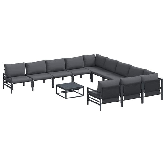 vidaXL Garden Sofa Set 12 pcs Anthracite Steel