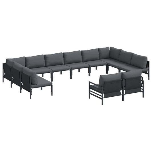 vidaXL Garden Sofa Set 12 pcs Anthracite Steel