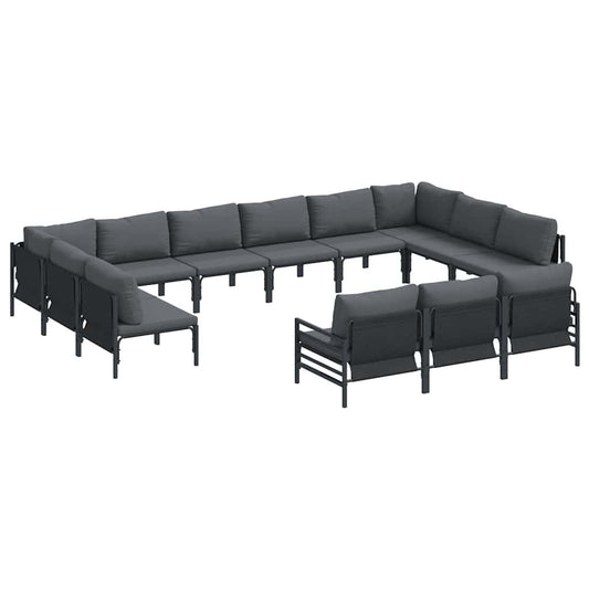 vidaXL Garden Sofa Set 13 pcs Anthracite Steel