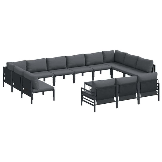 vidaXL Garden Sofa Set 14 pcs Anthracite Steel