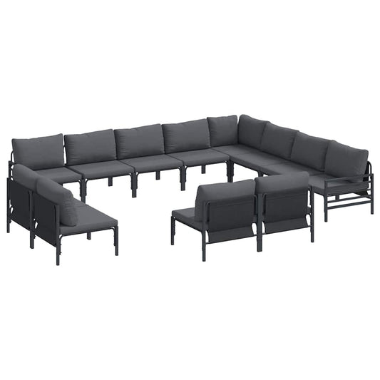 vidaXL Garden Sofa Set 12 pcs Anthracite Steel