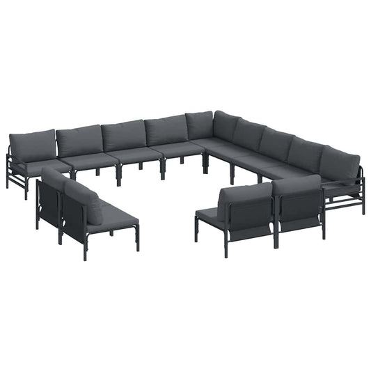 vidaXL Garden Sofa Set 13 pcs Anthracite Steel