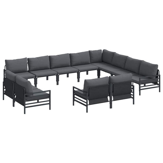 vidaXL Garden Sofa Set 12 pcs Anthracite Steel