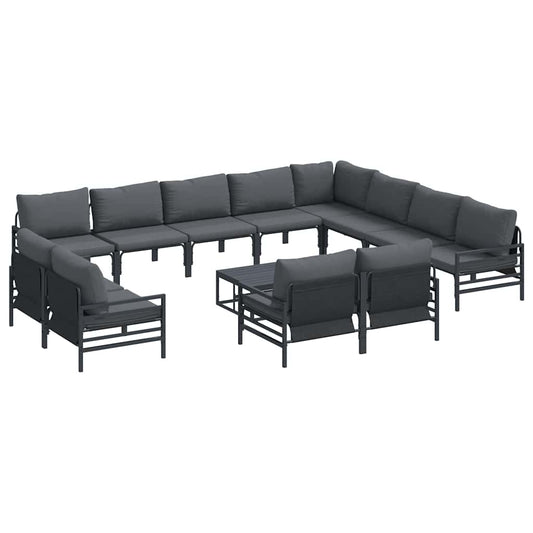 vidaXL Garden Sofa Set 13 pcs Anthracite Steel