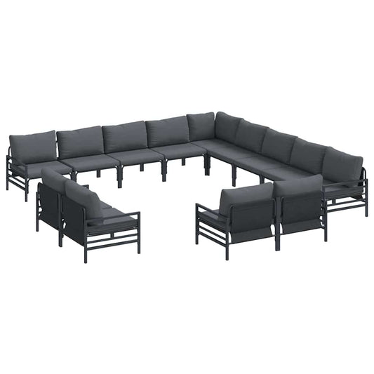 vidaXL Garden Sofa Set 13 pcs Anthracite Steel