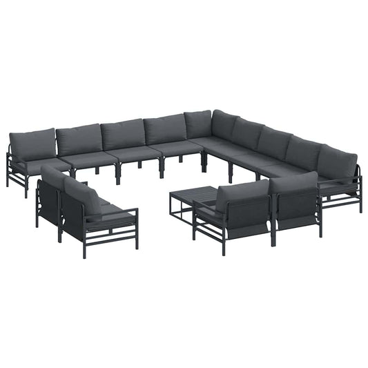 vidaXL Garden Sofa Set 14 pcs Anthracite Steel