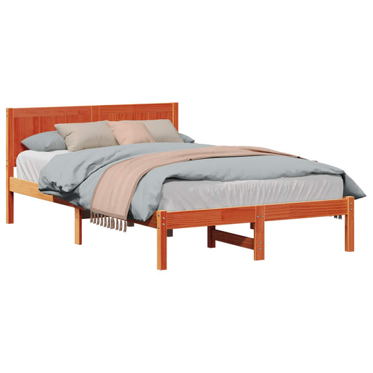 vidaXL Bed Frame Brown 120 x 200 cm Solid Pine wood