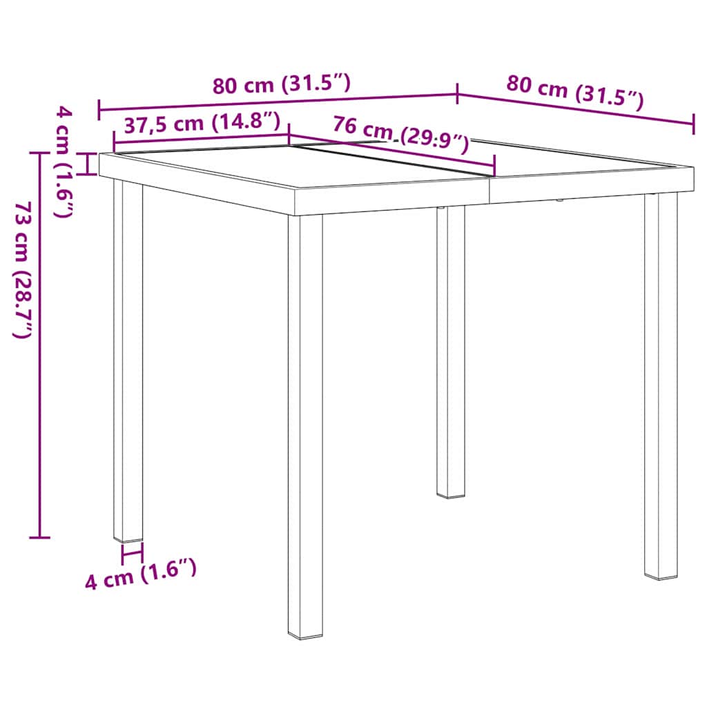 vidaXL Garden Dining Set 3 pcs Brown and Black Powder-coated Steel