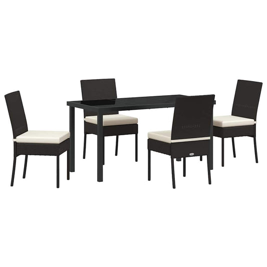 vidaXL Garden Dining Set 5 pcs Cream Powder-Coated Steel