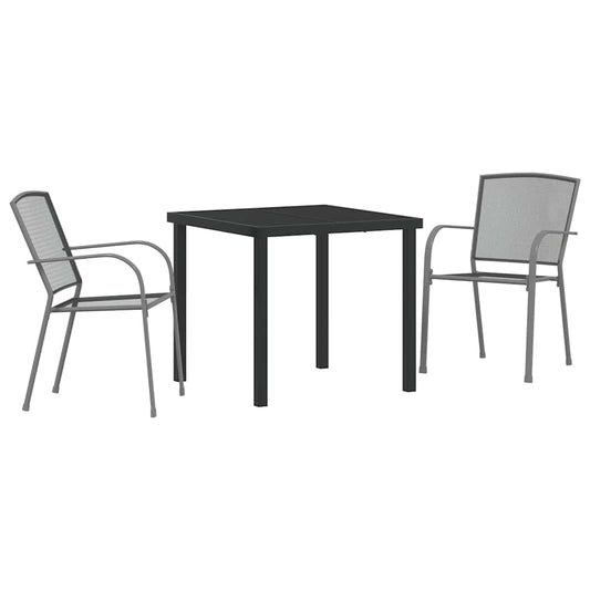 vidaXL Garden Dining Set 3 pcs Anthracite Powder-Coated Steel