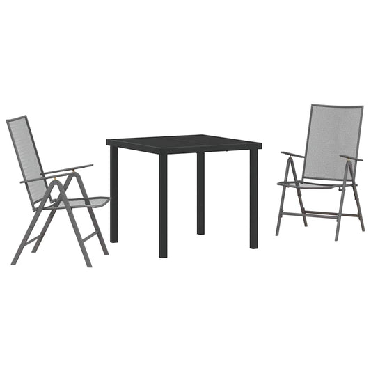 vidaXL Garden Dining Set 3 pcs Anthracite Powder-Coated Steel