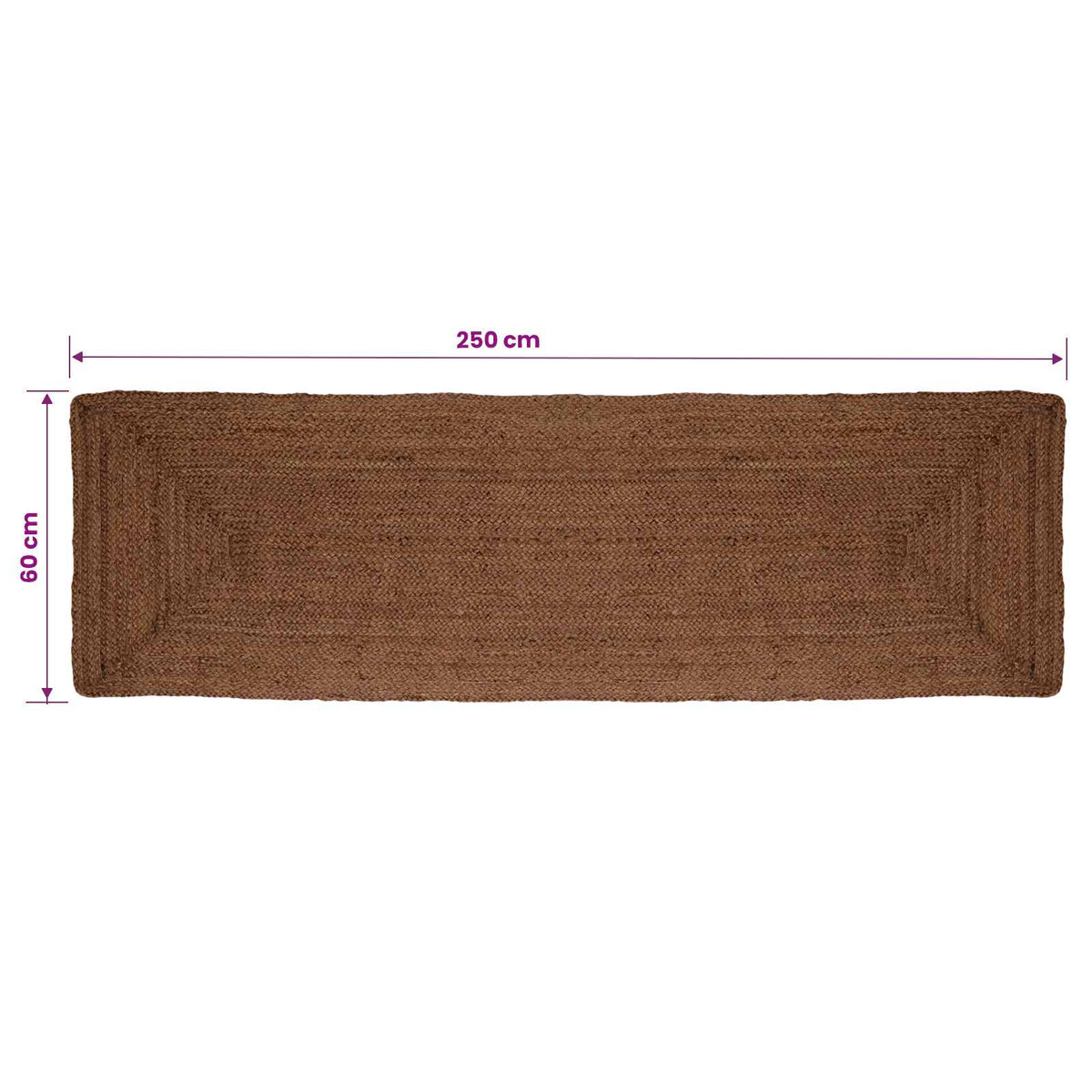 vidaXL Area Rug Grey 60 x 250 cm Jute