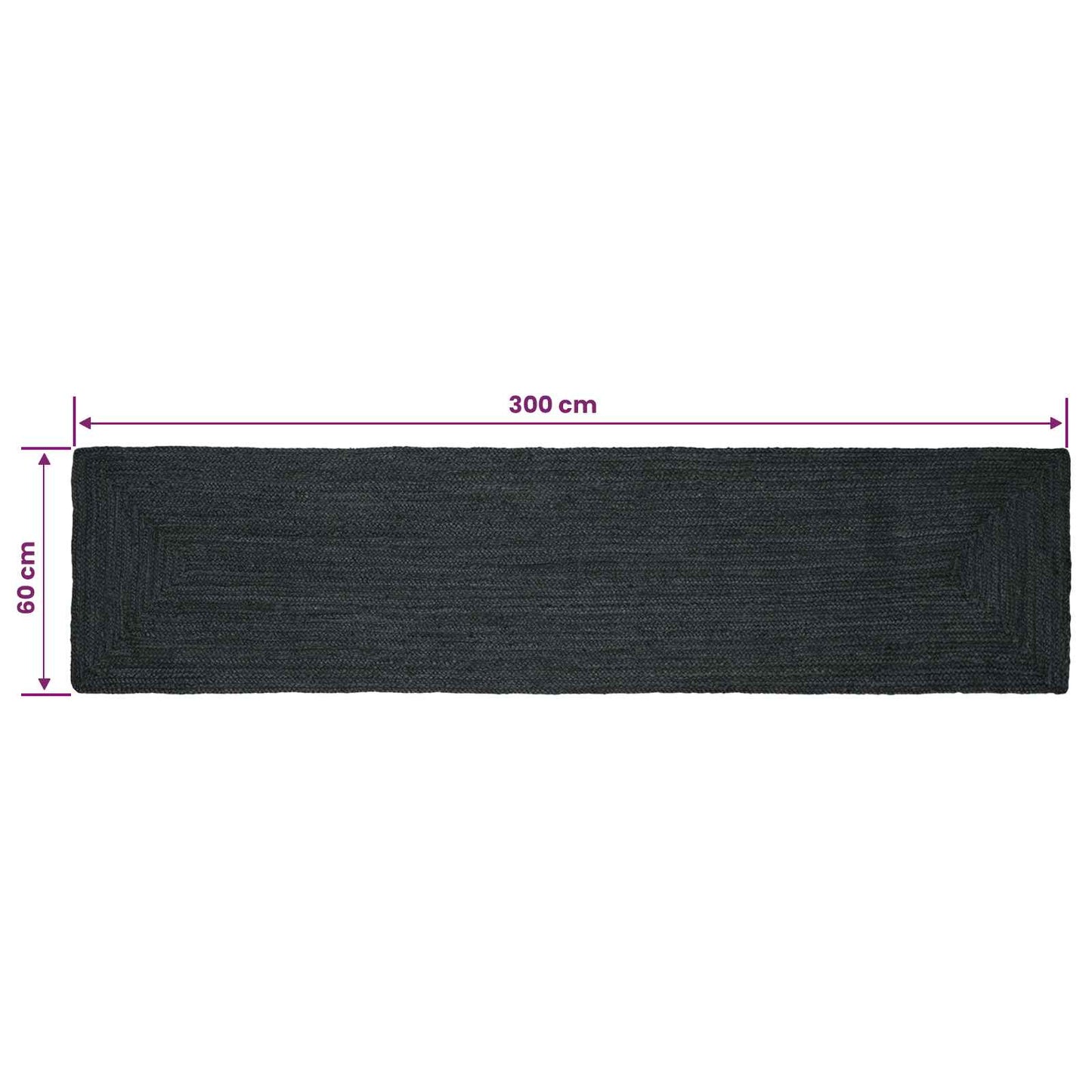 vidaXL Area Rugs Rectangular Dark Grey 60 x 300 cm Jute
