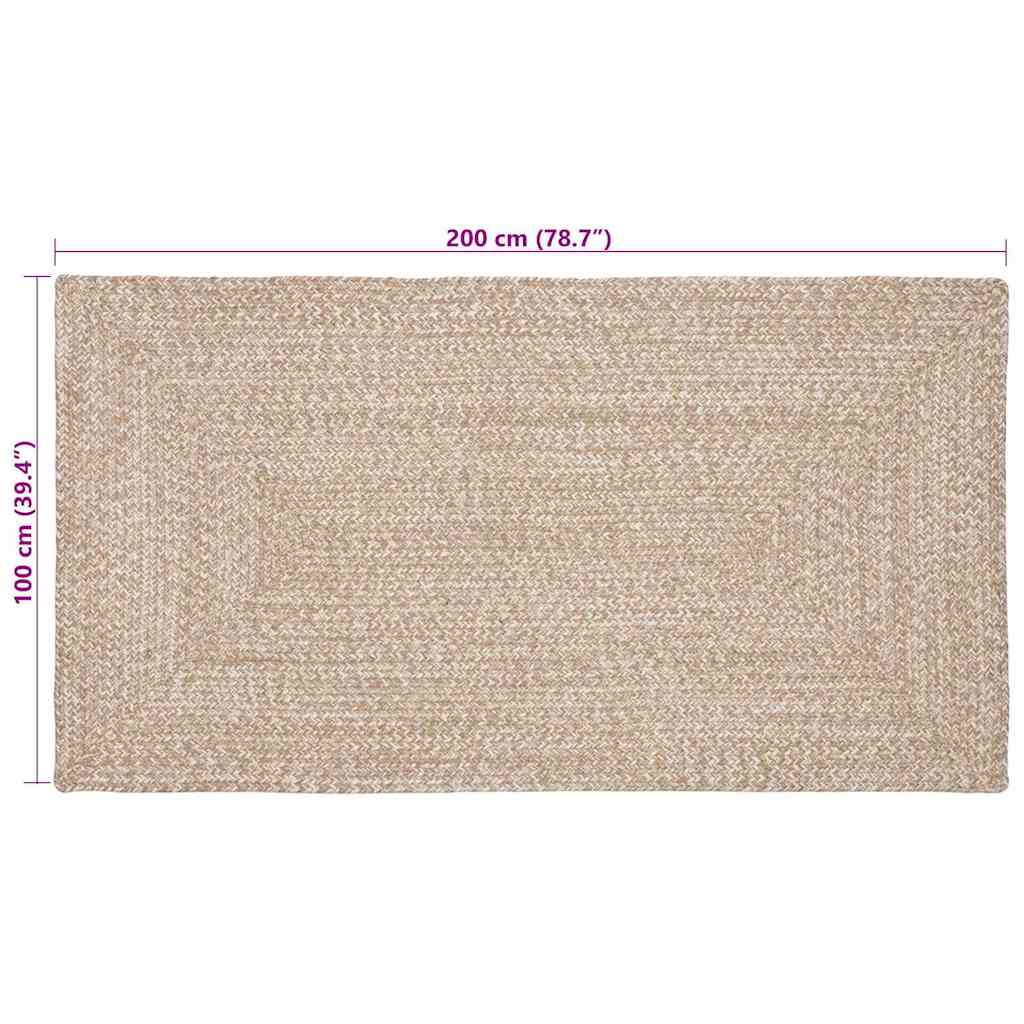vidaXL Area Rugs Natural and White 100 x 200 cm Jute