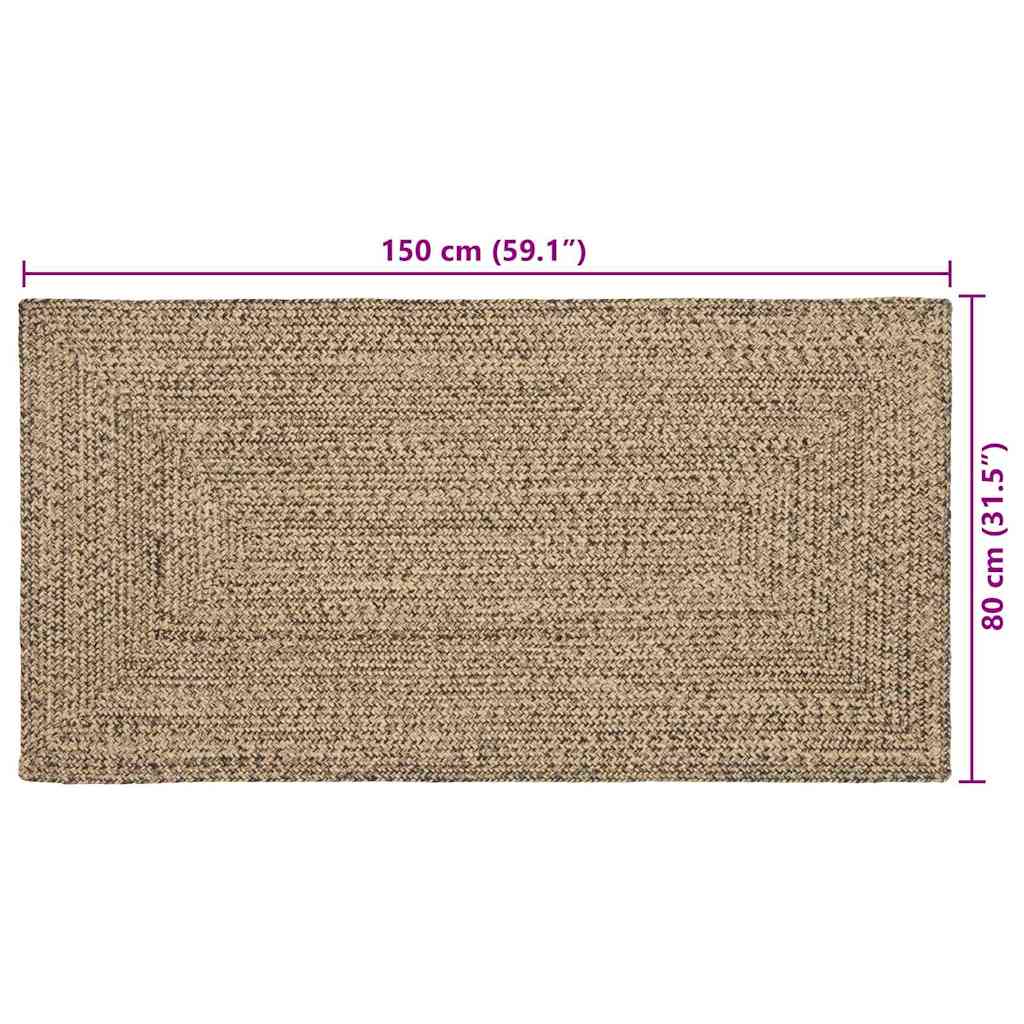 vidaXL Area Rug Natural and Black 80 x 150 cm Jute