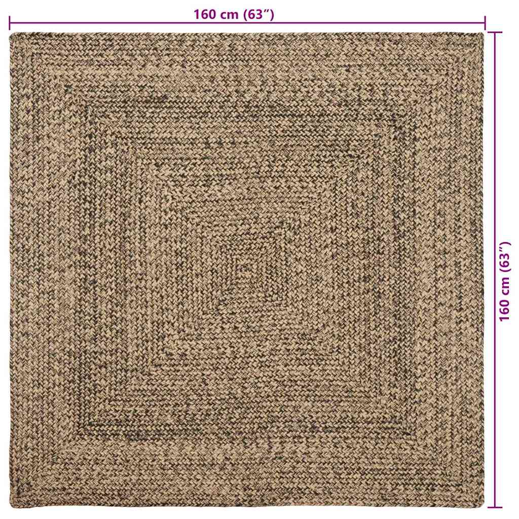 vidaXL Area Rugs Natural and Black 160 x 160 cm Jute
