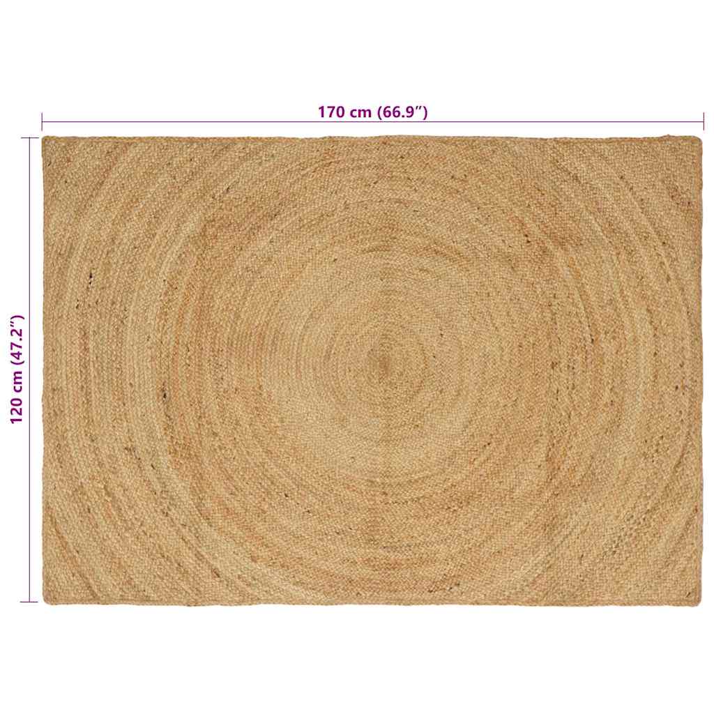 vidaXL Area Rugs Natural 120 x 170 cm Jute