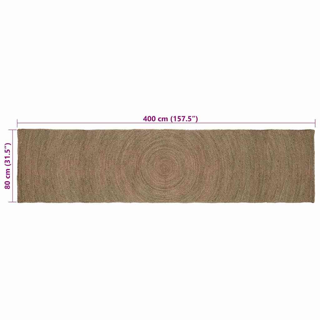 vidaXL Area Rugs Grey 80 x 400 cm Jute