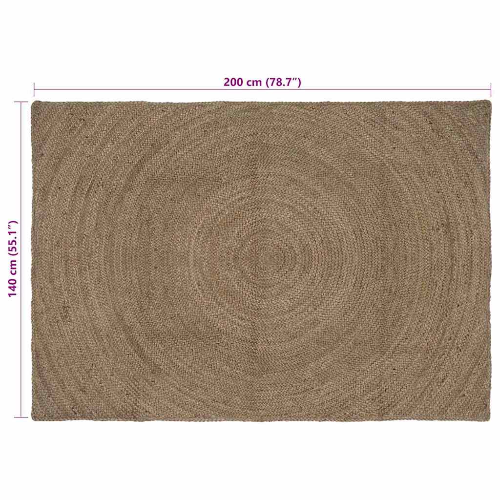vidaXL Area Rugs Grey 140 x 200 cm Jute