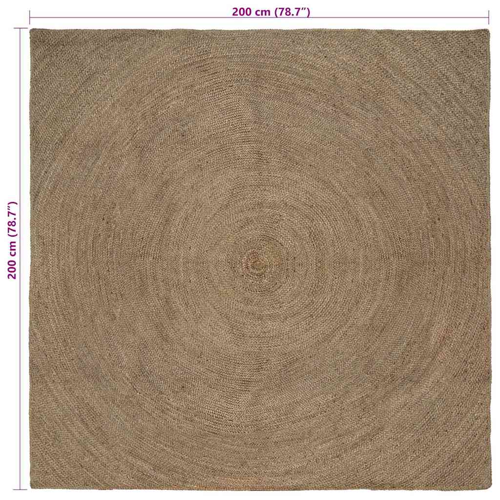 vidaXL Area Rugs Grey 200 x 200 cm Jute