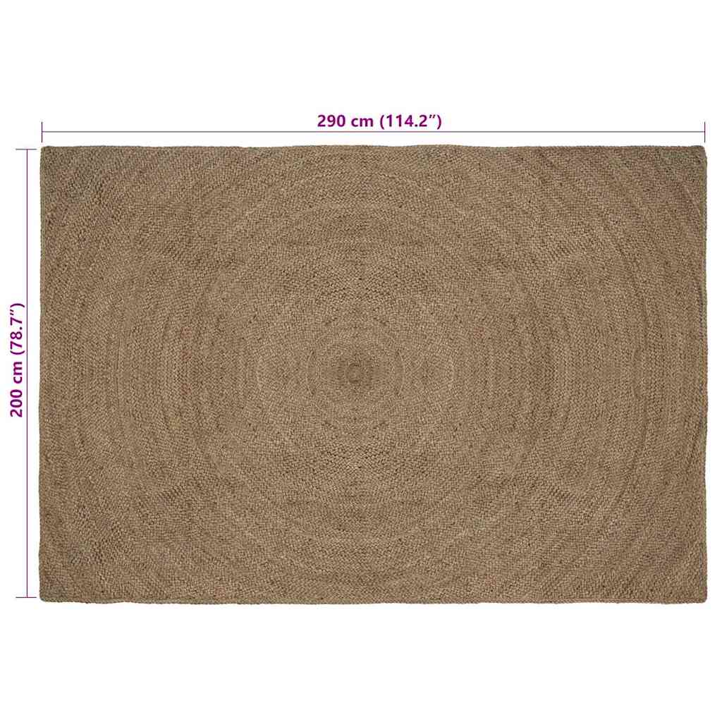 vidaXL Area Rugs Grey 200 x 290 cm Jute