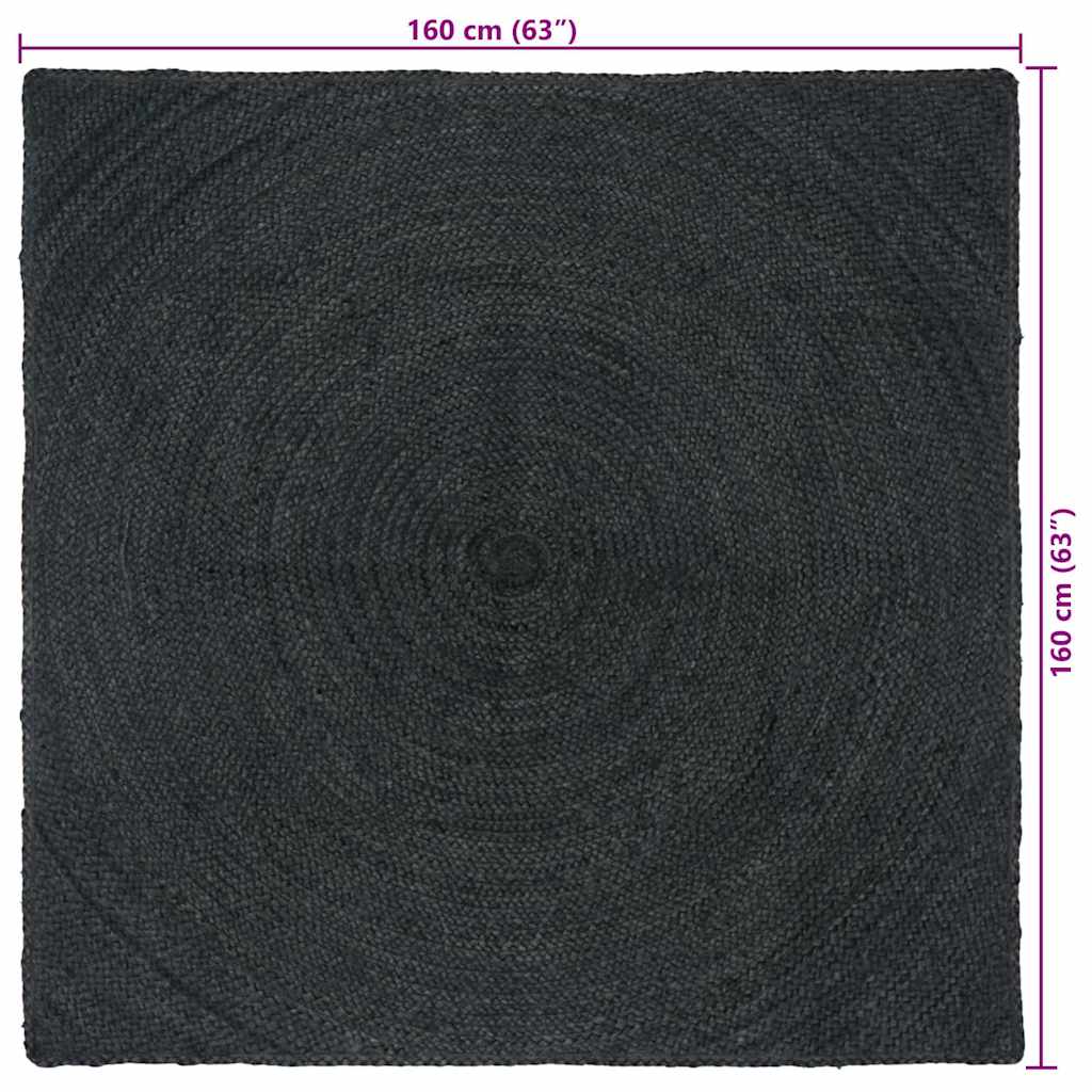 vidaXL Area Rugs Dark Grey 160 x 160 cm Jute