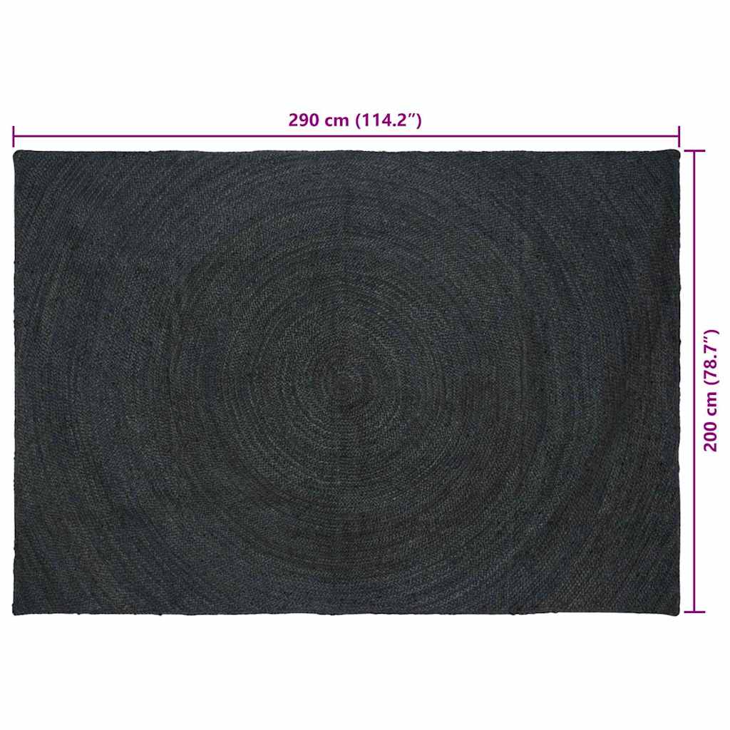 vidaXL Area Rugs Dark Grey 200 x 290 cm Jute