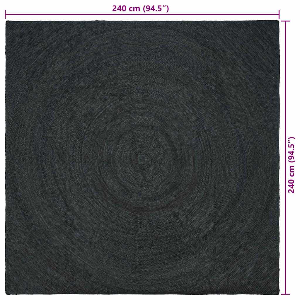 vidaXL Area Rugs Dark Grey 240 x 240 cm Jute