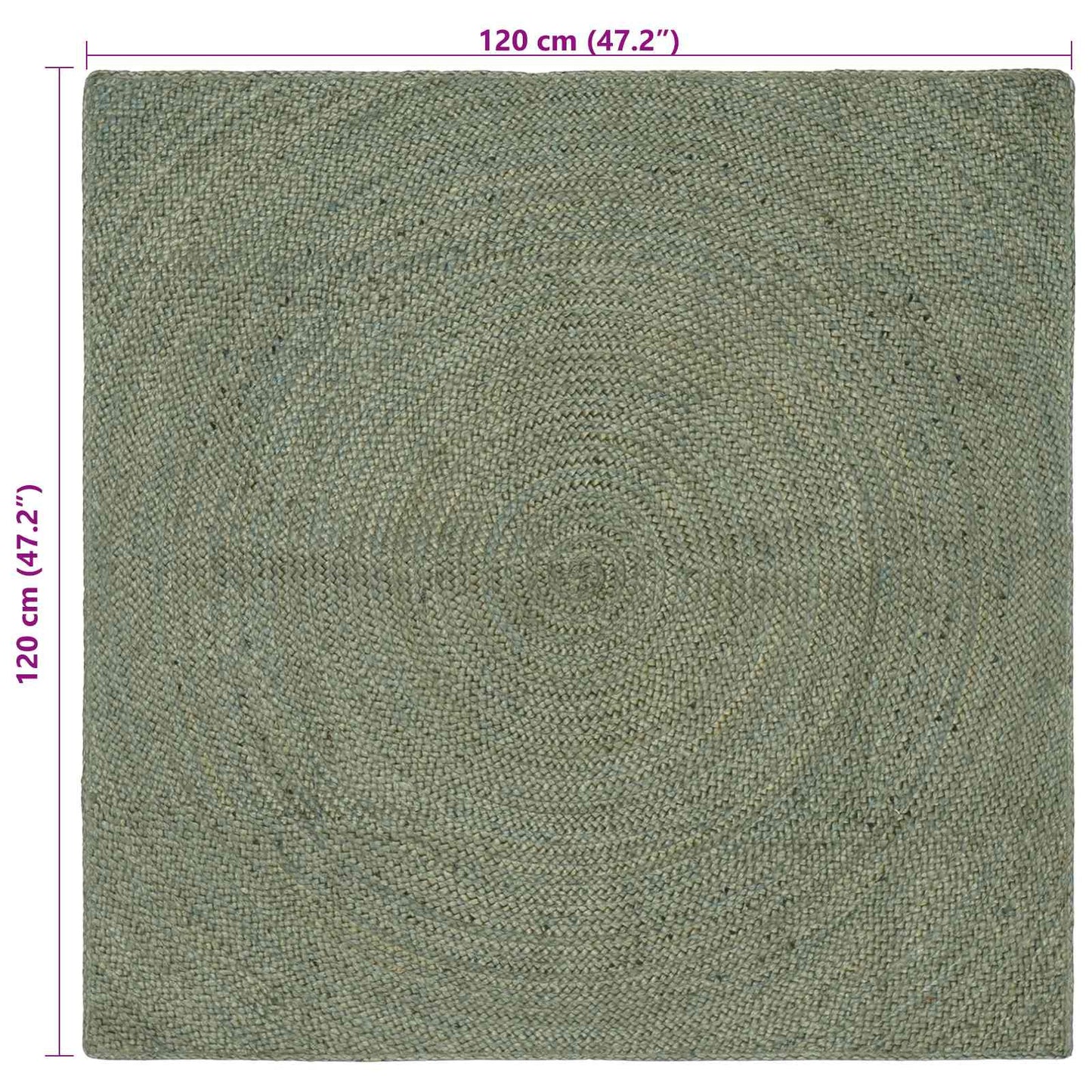 vidaXL Area Rugs Olive Green 120 x 120 cm Jute